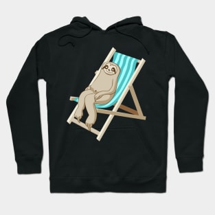 Funny sloth in a deck chair Hoodie